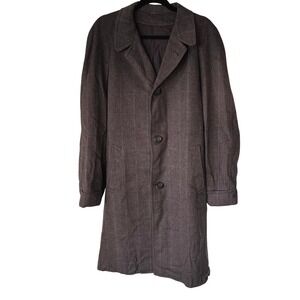 VTG 50s Joseph & Feiss Worumbo Crossland Top Coat Wool Gray Blue Overcoat XL